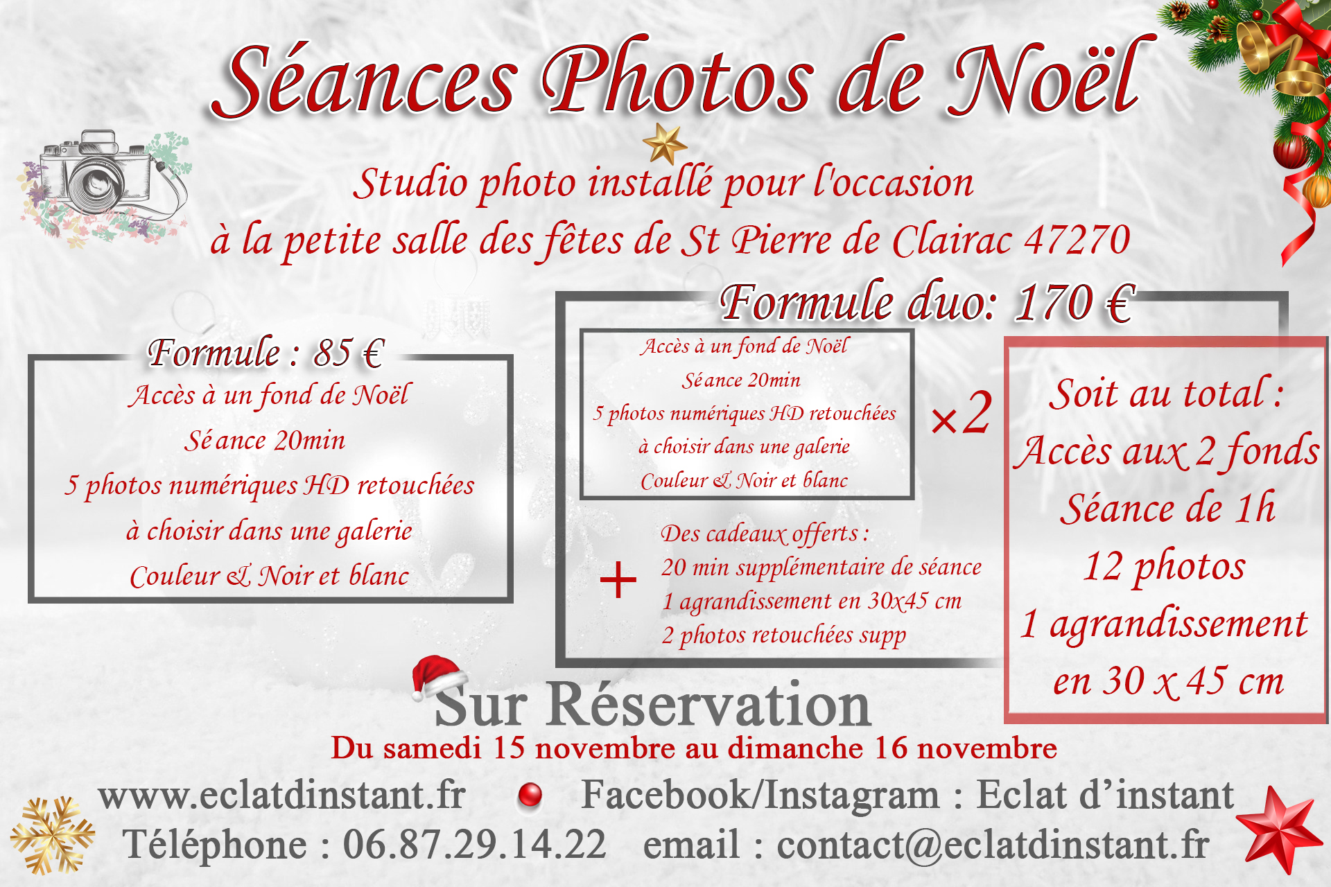 séance photo de noel