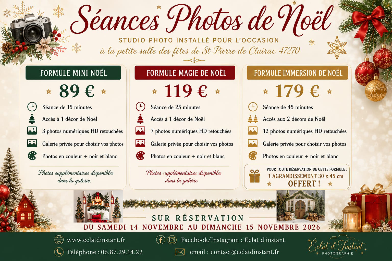 séance photo de noel